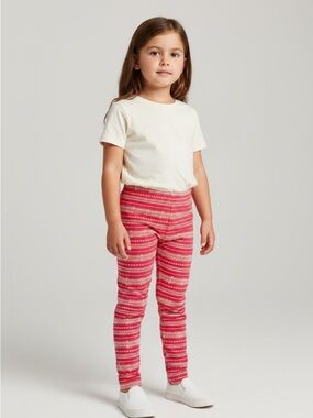 Old Navy ankle pink boho tribal arrow print leggings girl 4T cotton blend
